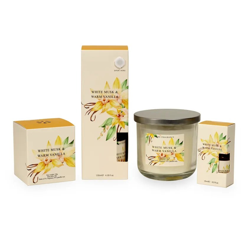 White Musk & Warm Vanilla Jar Candle, Natural - 158 gm
