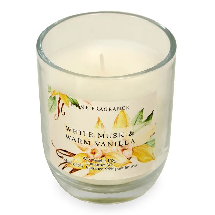 White Musk & Warm Vanilla Jar Candle, Natural - 158 gm