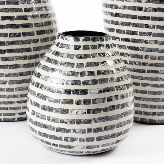 Usaf Vase, White & Grey - 22x33 cm