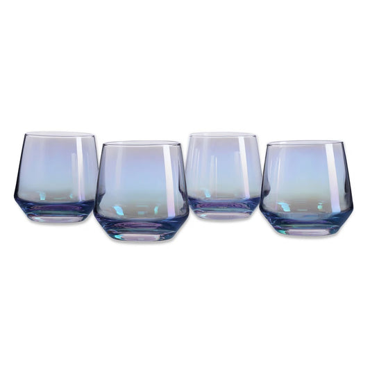 Aine Electroplated 4-piece Dof Glass Set 390ml - Grey