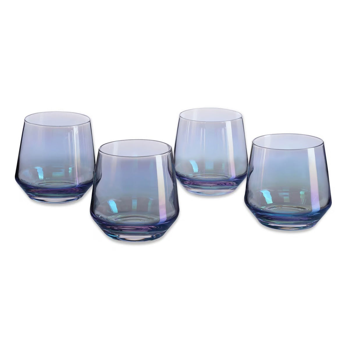Aine Electroplated 4-piece Dof Glass Set 390ml - Grey