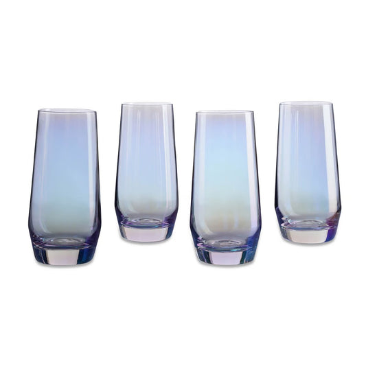 Aine Electroplated 4-piece Highball Glass Set 550ml - Grey