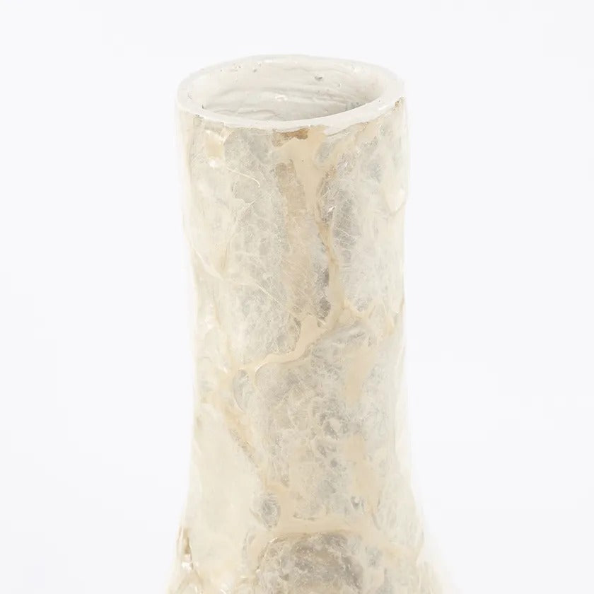 Skies Handicraft Vase, Ivory & Gold - 29x62 cm