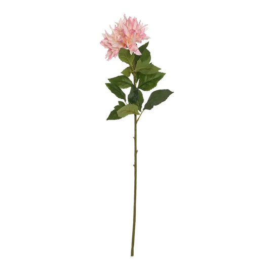 Faille Large Dahlia Stem, Pink & Cream – 78 cms