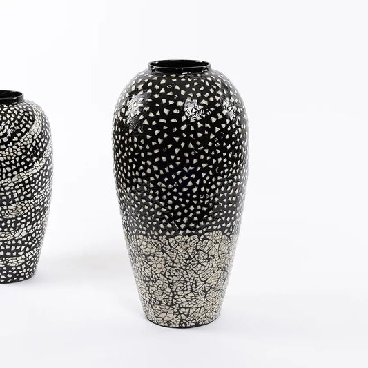Orbit Handicraft Vase, Black & White - 23 cm