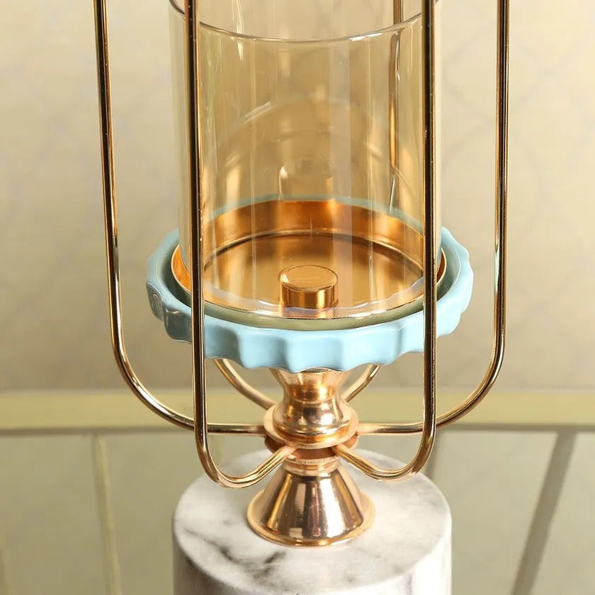 Eden Candle Holder, Gold & White – Large