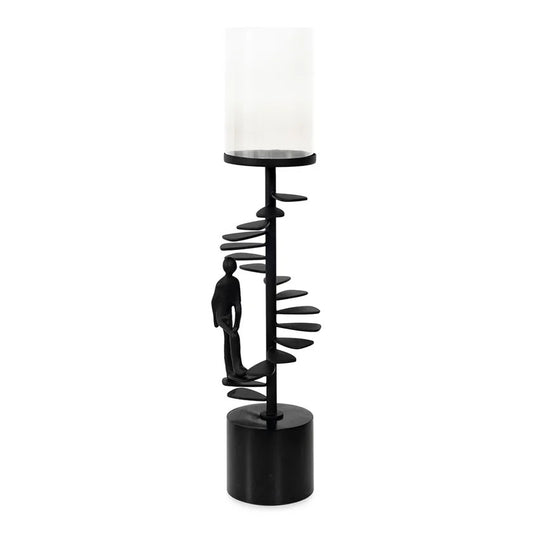Troe Pillar Candle Holder, Black - 12.5x61 cm