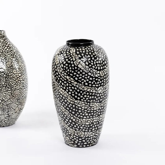 Orbit Handicraft Vase, Black & White - 20 cm