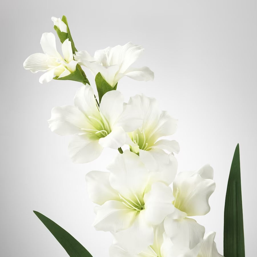 SMYCKA Artificial flower, Gladiolus/white, 100 cm