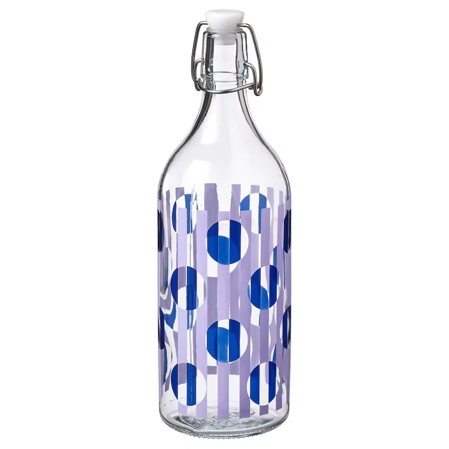 KORKEN Bottle with stopper,bright blue lilac, 34 oz