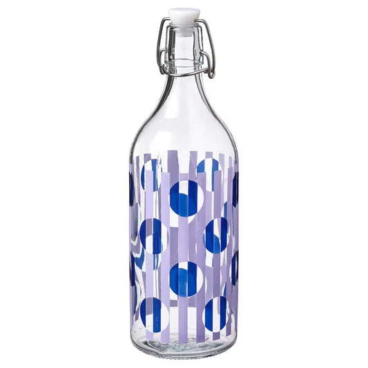 KORKEN Bottle with stopper,bright blue lilac, 34 oz