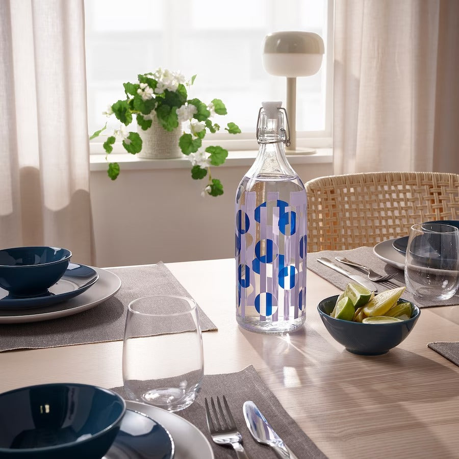 KORKEN Bottle with stopper,bright blue lilac, 34 oz