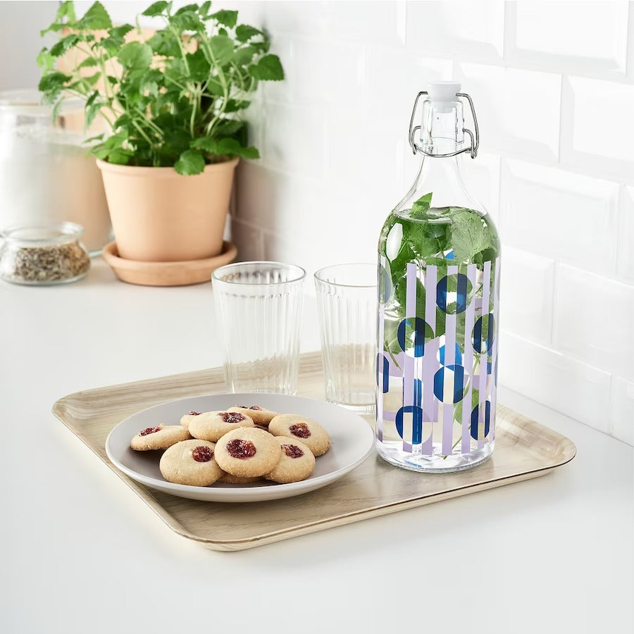KORKEN Bottle with stopper,bright blue lilac, 34 oz
