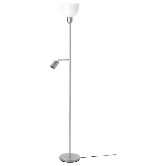 HEKTOGRAM Floor uplighter/reading lamp, silver-colour/white