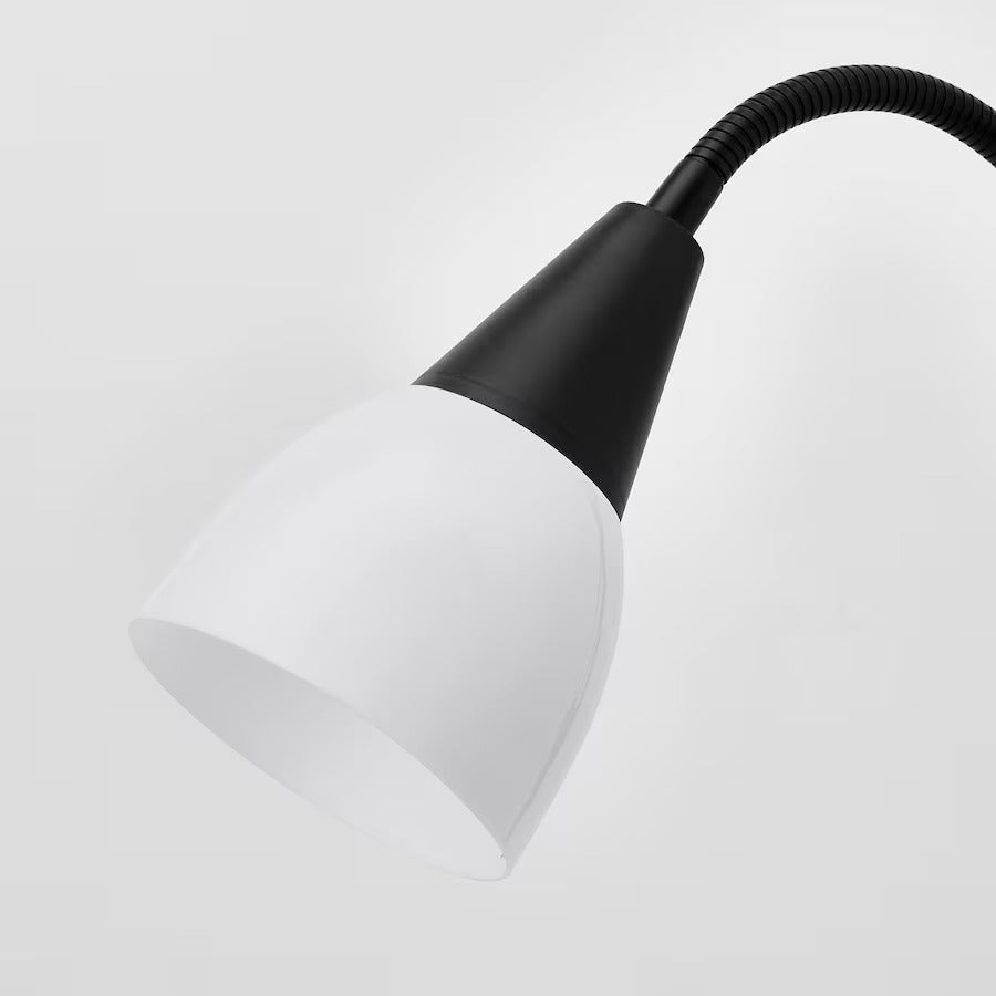 TAGARP Floor uplighter/reading lamp, black/white