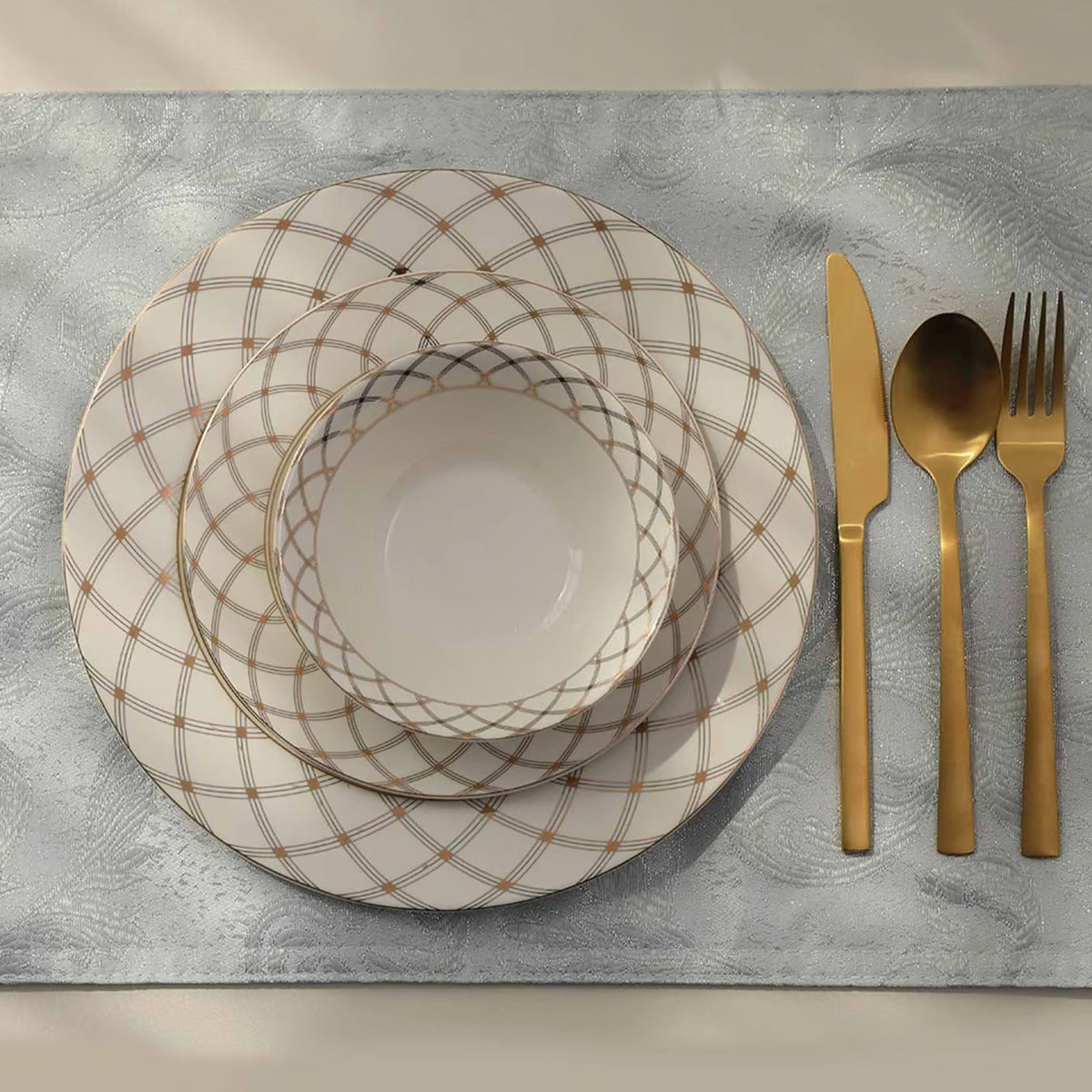Glamour 4-Piece Placemat Set 33x48cm-Silver