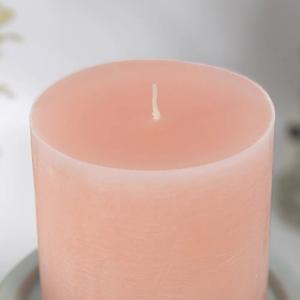 Hue Rose Garden Pillar Candle, Pink - 6.8x7 cm