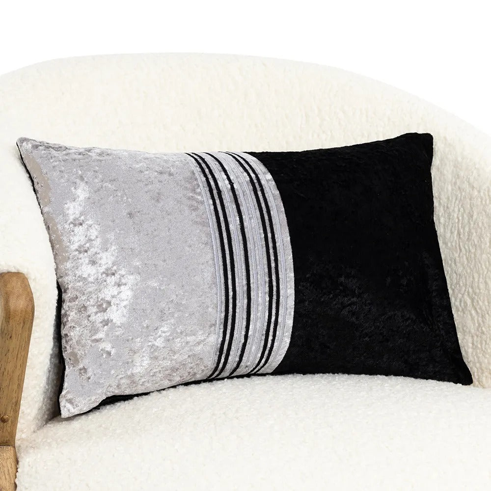 Glimmer Cushion Cover, Grey & Black - 30x50 cm