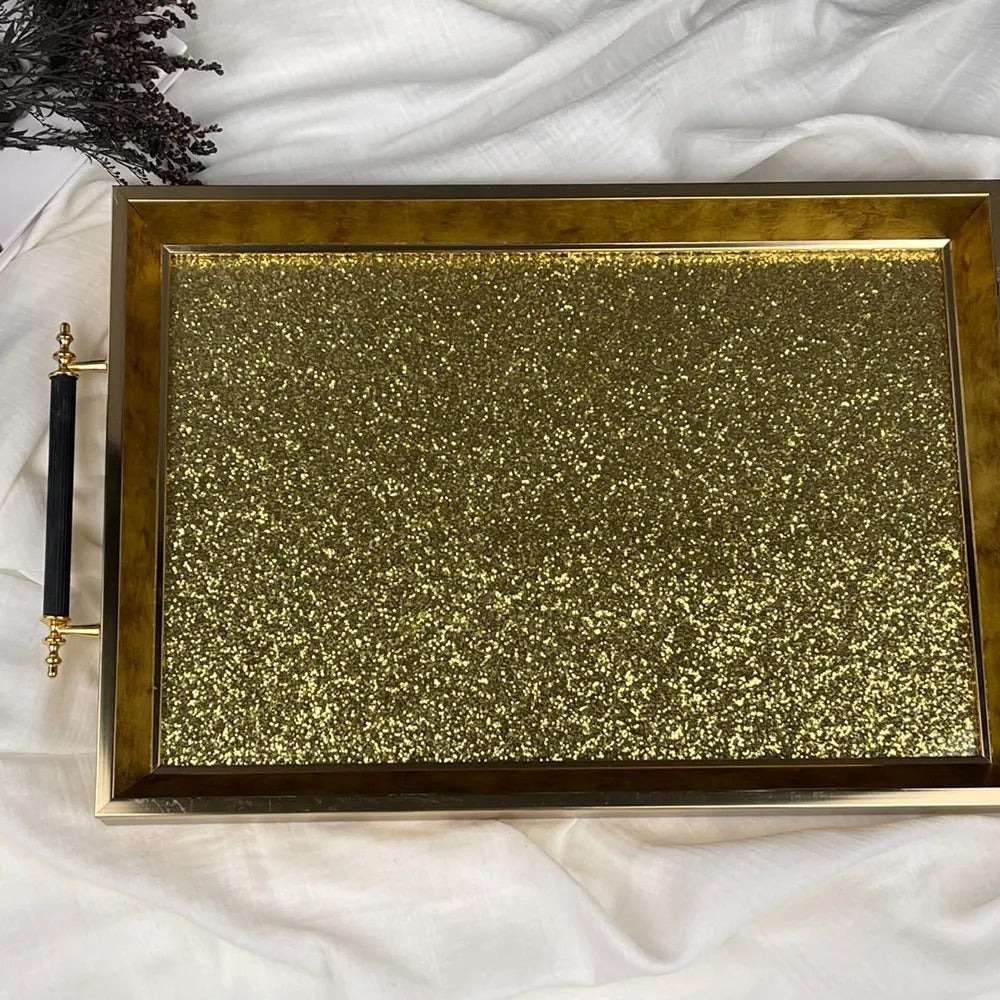 Elizabeth Tray, Gold & Black - 53x33.5 cm