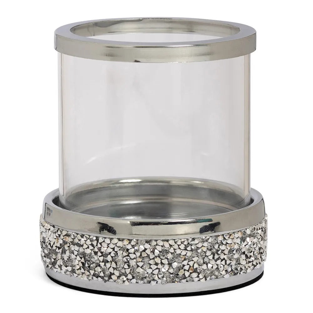 Glint Candle Holder, Silver - 9x10 cm