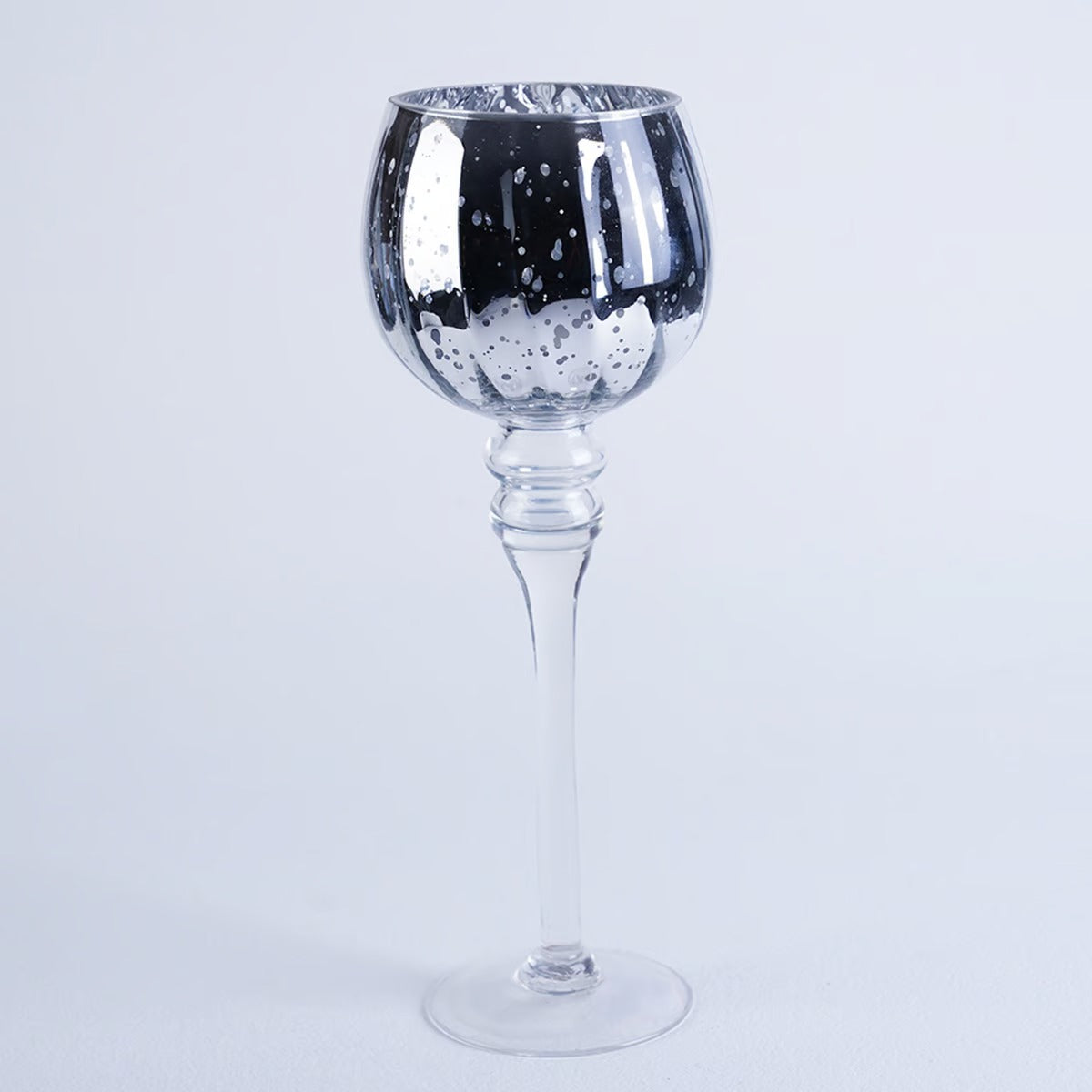 Marge Glass Candle Holder D13x35cm-Silver