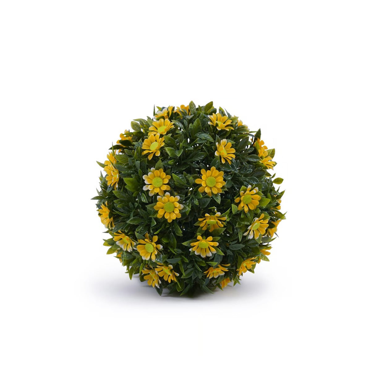 Rose Leaves And Sunflower Boxwood Ball D20cm -Yellow & Green