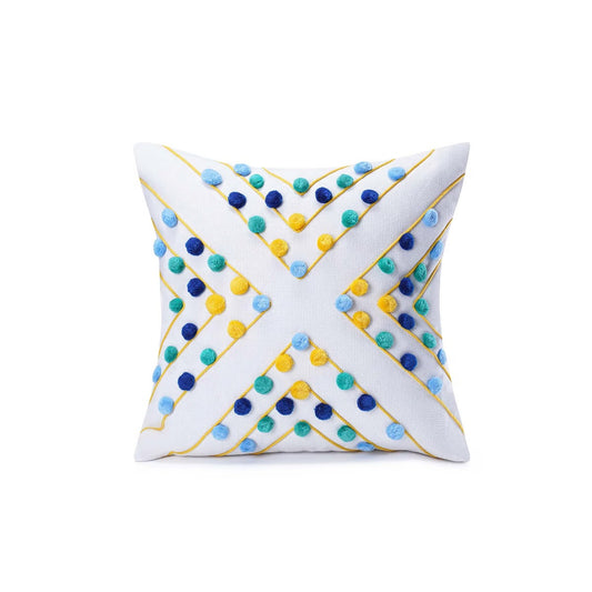 Avrilyn Embroidered Filled Cushion 45x45cm-Blue
