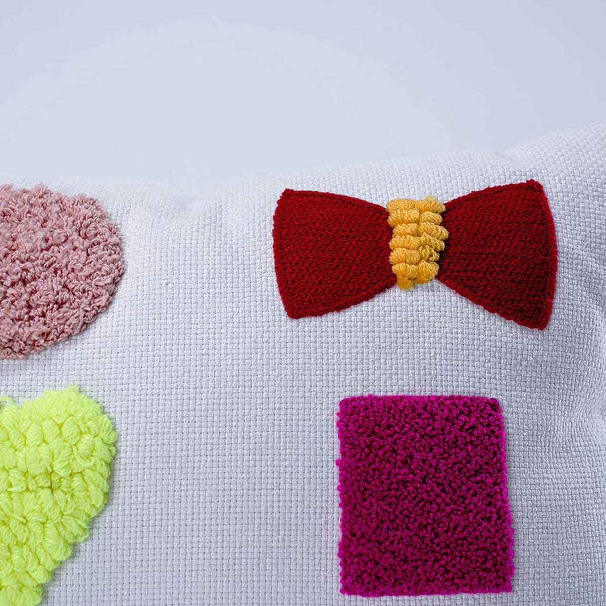 Maxmima Emoji Embroidered Filled Cushion 30x50cm-White