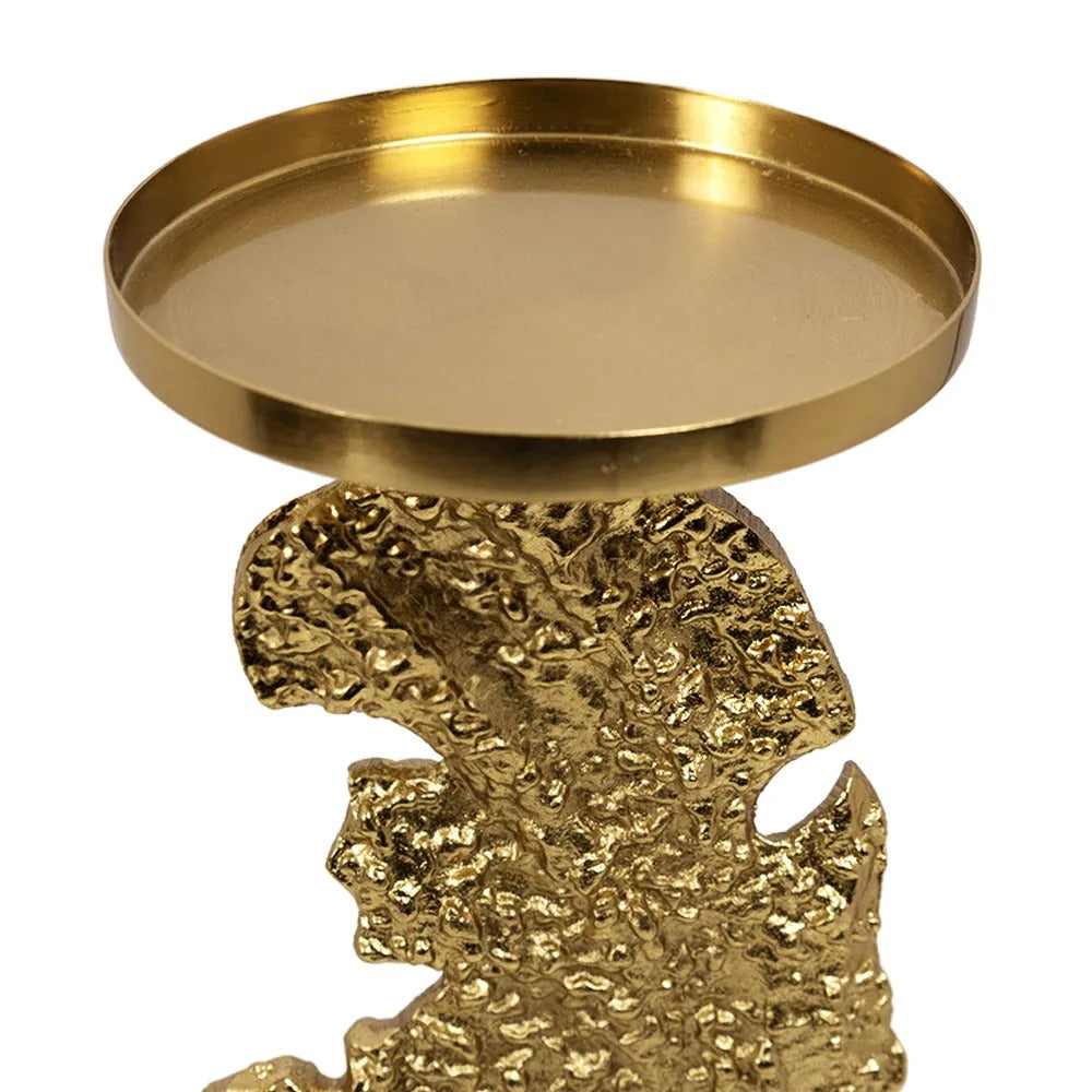 Dama Pillar Candle Holder, Gold - 10x31 cm