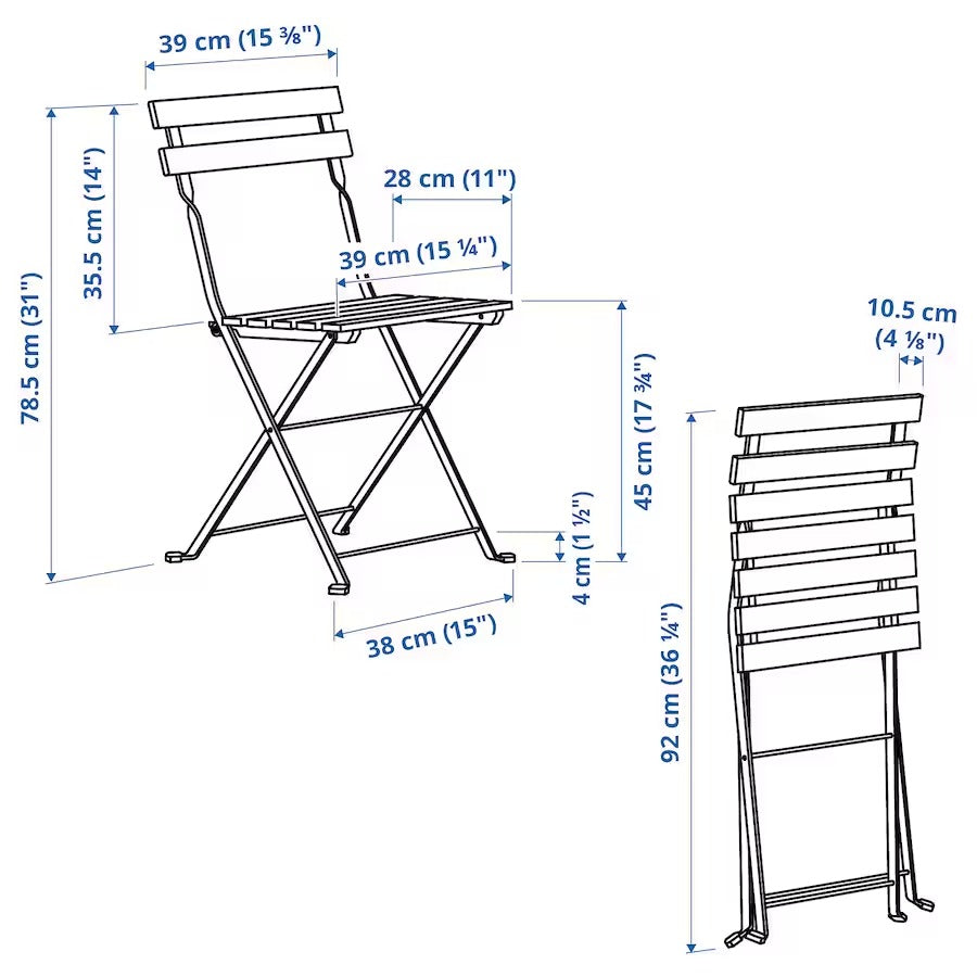 Tarno Table+2 chairs, outdoor, white/green