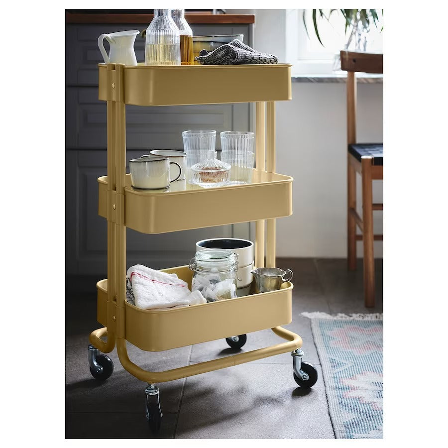 RASKOG Utility cart, yellow, 35x45x78 cm