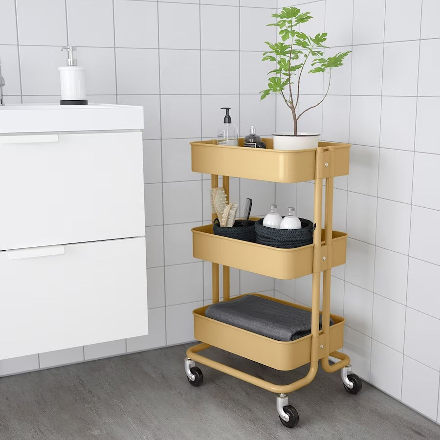 RASKOG Utility cart, yellow, 35x45x78 cm