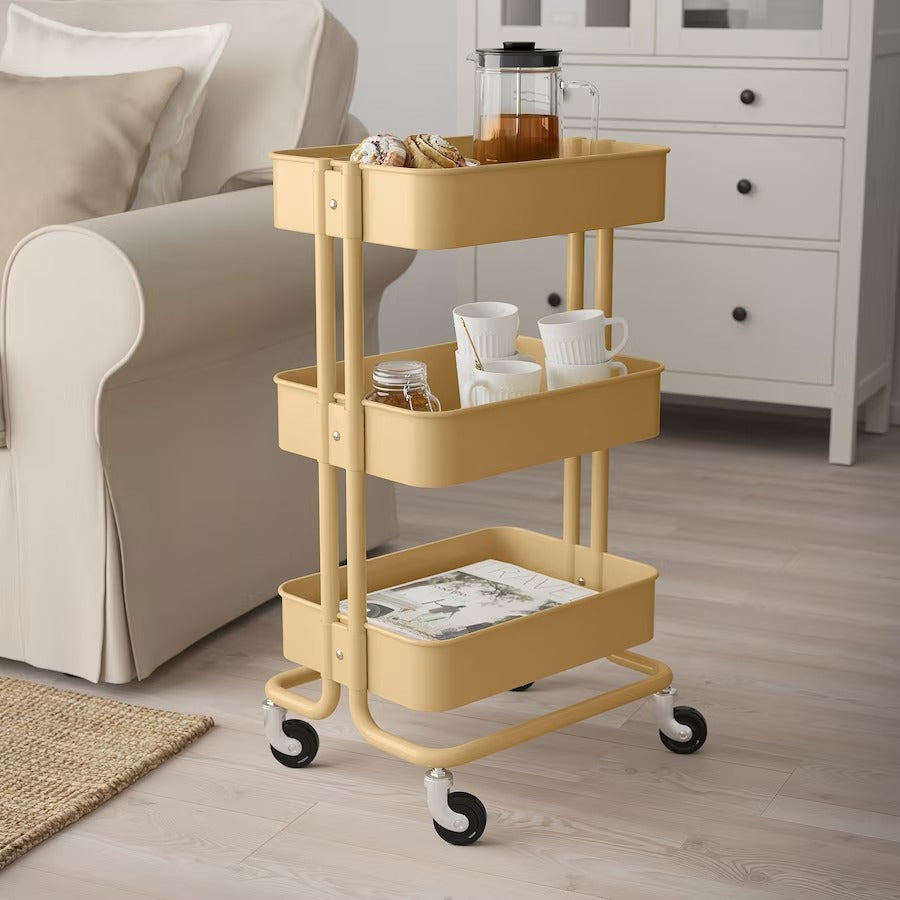 RASKOG Utility cart, yellow, 35x45x78 cm