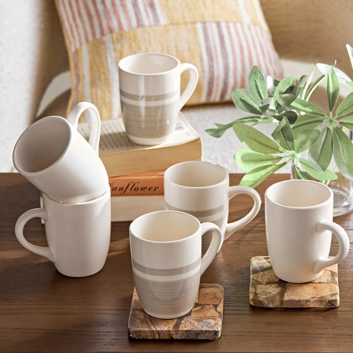 Taura 4-Piece Ceramic Mug Set - 280 ml