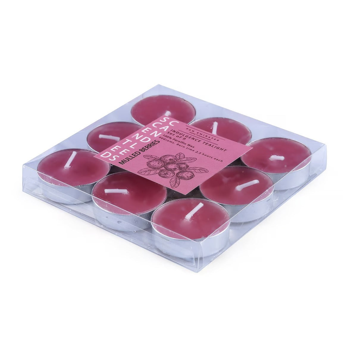 Indulgence Mulled Berries 9-Piece Tealight Candles - 2.5 Hrs