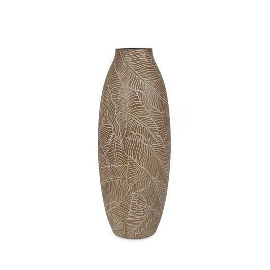 Estival Polyresin Vase 15.5x15.5x61cm- Brown