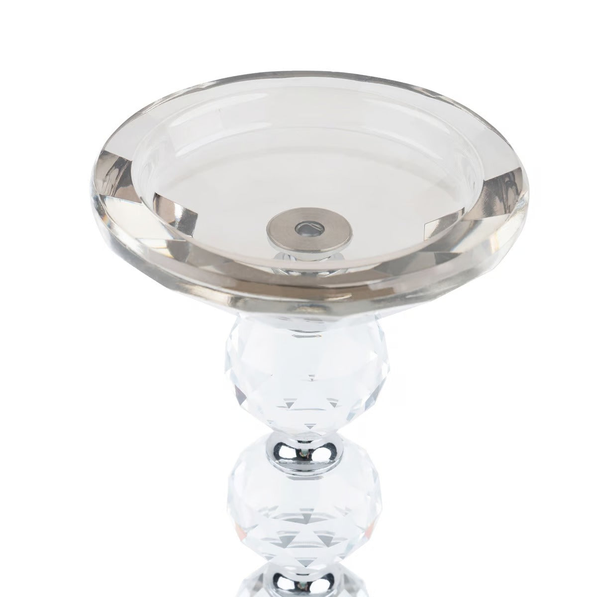 Crystal Candle Holder 10*10*19.5 Cm - Grey