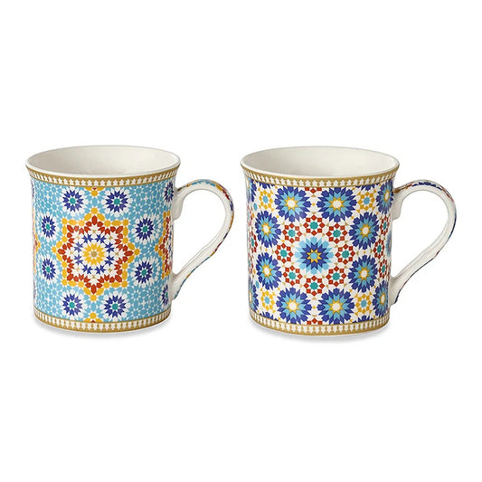 Machethnic China Mug, Multicolour - 300ml, Set of 2