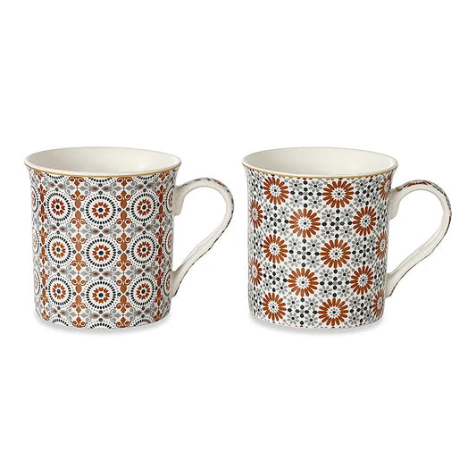 Geoethnic China Mug, Multicolour - 300ml, Set of 2