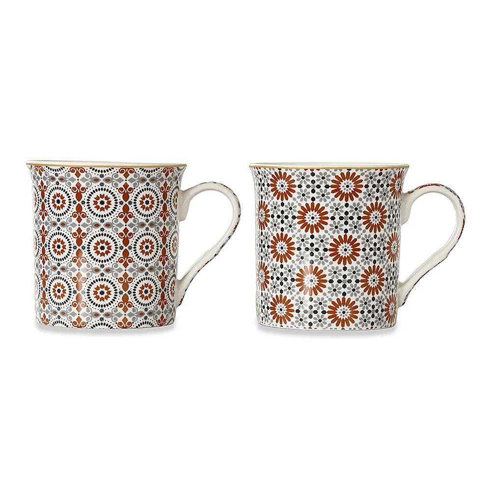 Geoethnic China Mug, Multicolour - 300ml, Set of 2