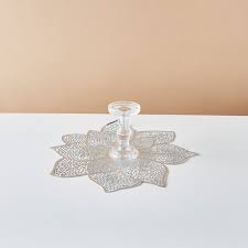 Floral Textured Round Placemat - 46x44 cms Set of 4