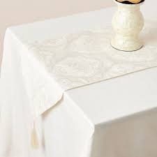 Aisha Textured Table Runner with Tassels - 180x33 cm Ivory