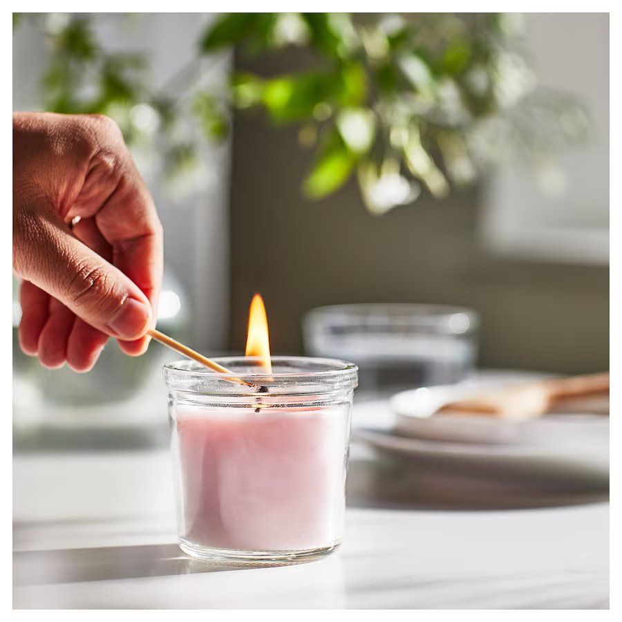 Lugnare candle in glass (Pink)