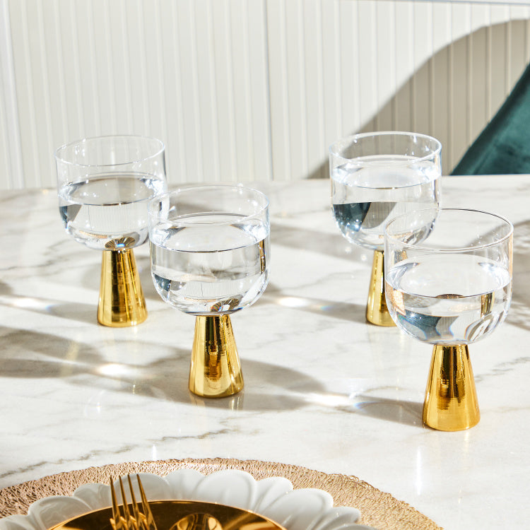 Dinah Gold 4-Piece Juice Glass Set - 410 ml