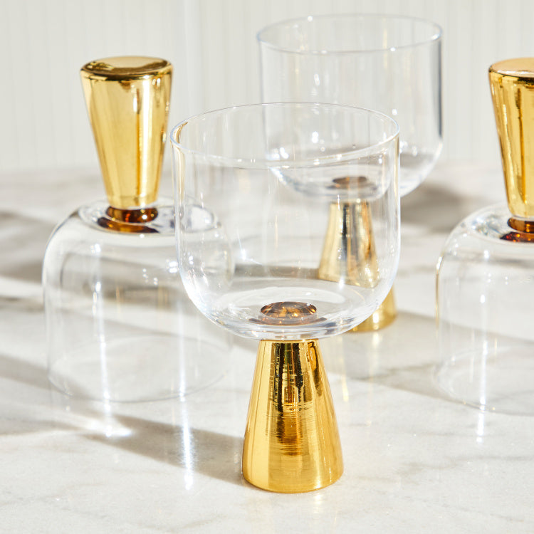 Dinah Gold 4-Piece Juice Glass Set - 410 ml