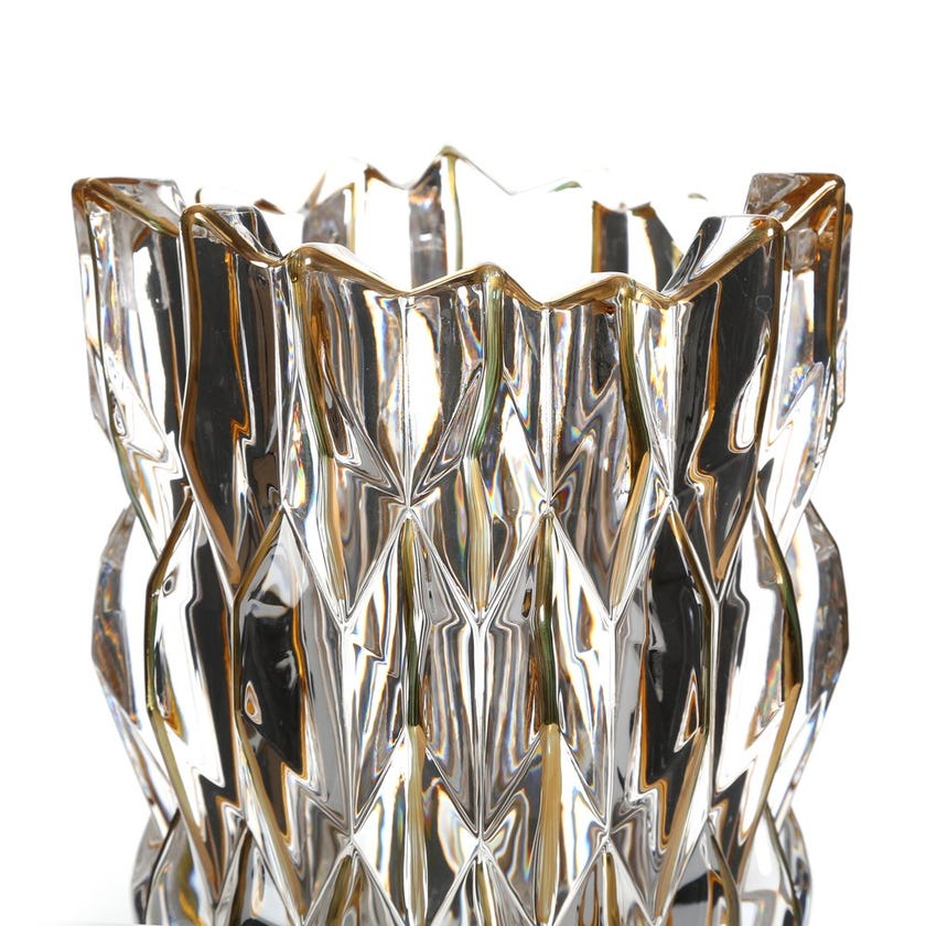 Glass Edged Vase - Golden Line, 30 cms