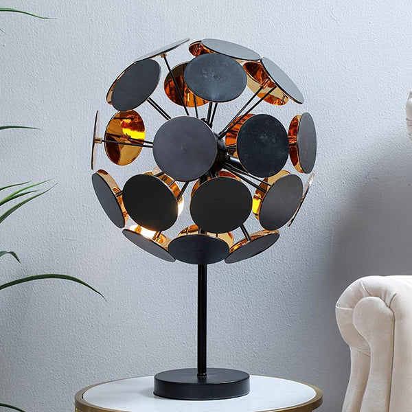 Football Table Lamp (Black/Gold)