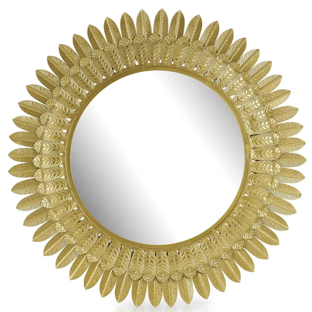 Feather Leaf Mirror (Gold)