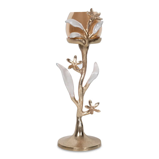 ODE Candle Holder (Gold/White) Small