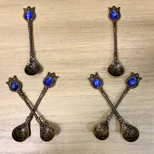 Crown Teaspoon Set (Blue)